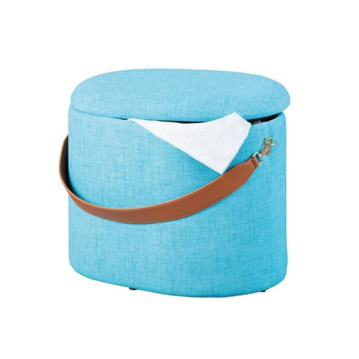 Paris Prix Pouf de Rangement à Anse  Dumont  42cm Turquoise