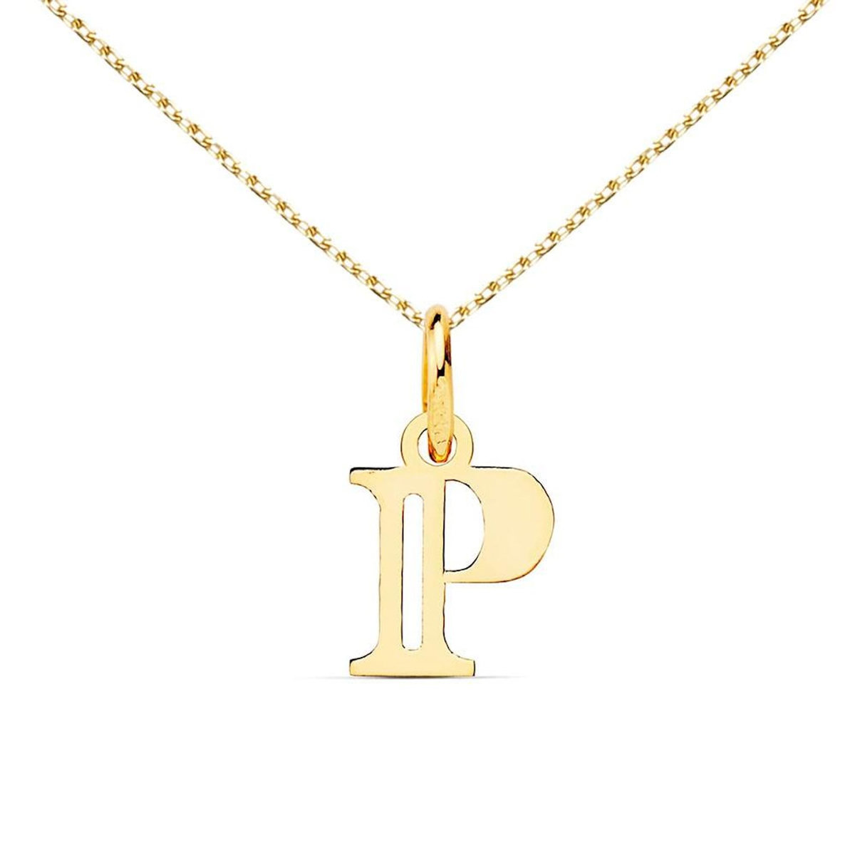L'ATELIER D'AZUR Collier - Pendentif Lettre  P  Or 750/1000 - Chaine Dorée