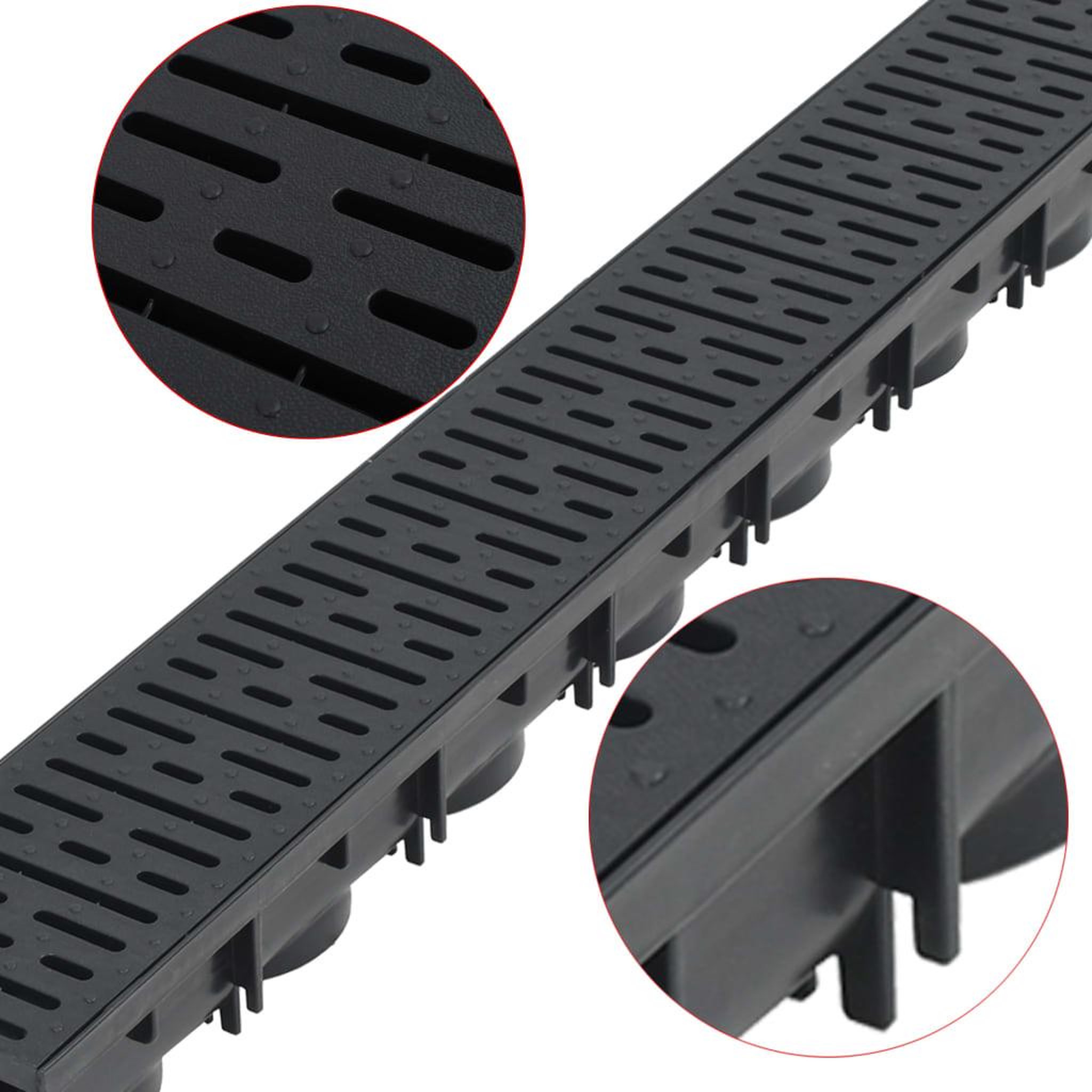 Voir la diapositive 2 : VIDAXL Caniveau de drainage 2 pcs Plastique 2 m