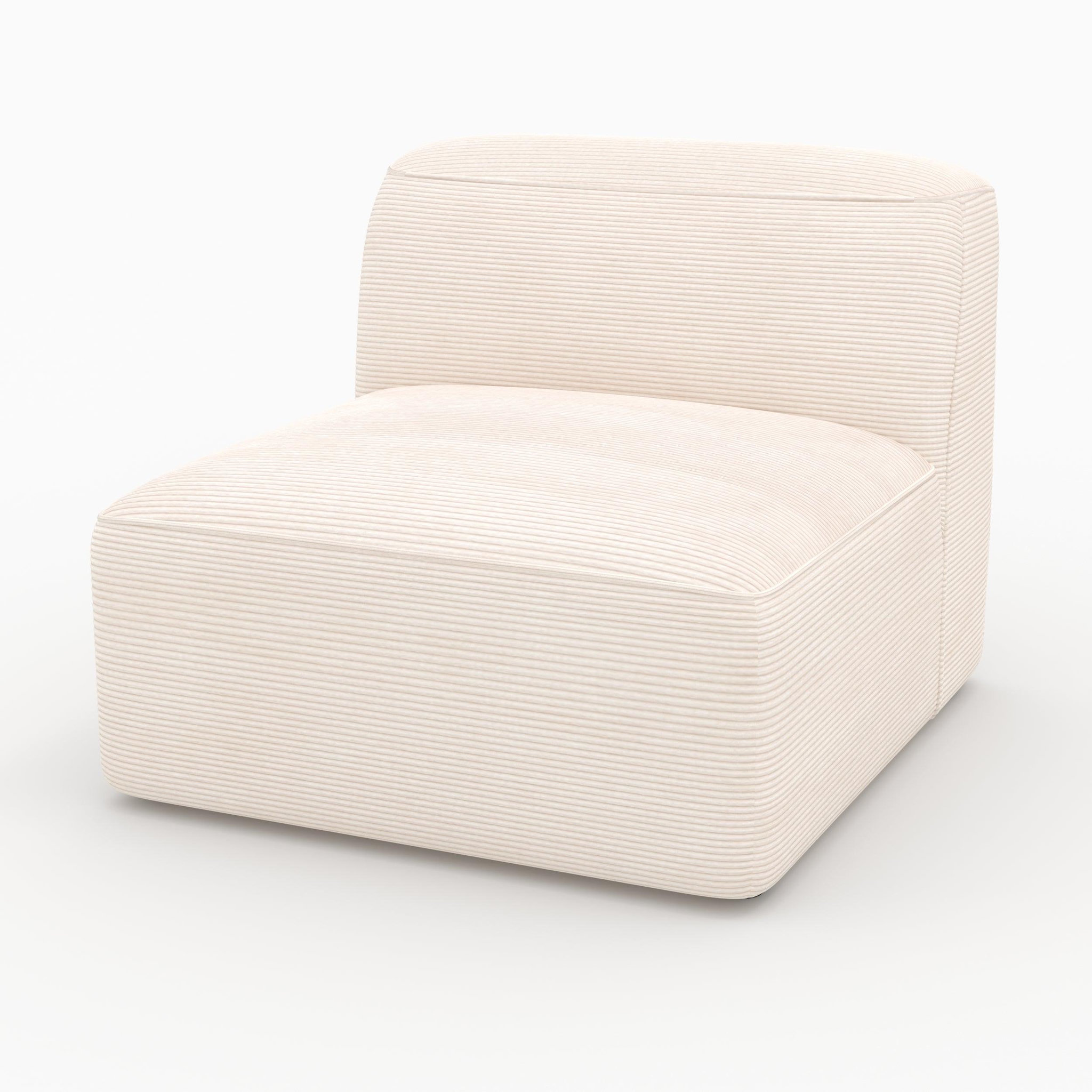 MAISON PAVANE Chauffeuse pour canapé modulable en velours blanc cassé-mina