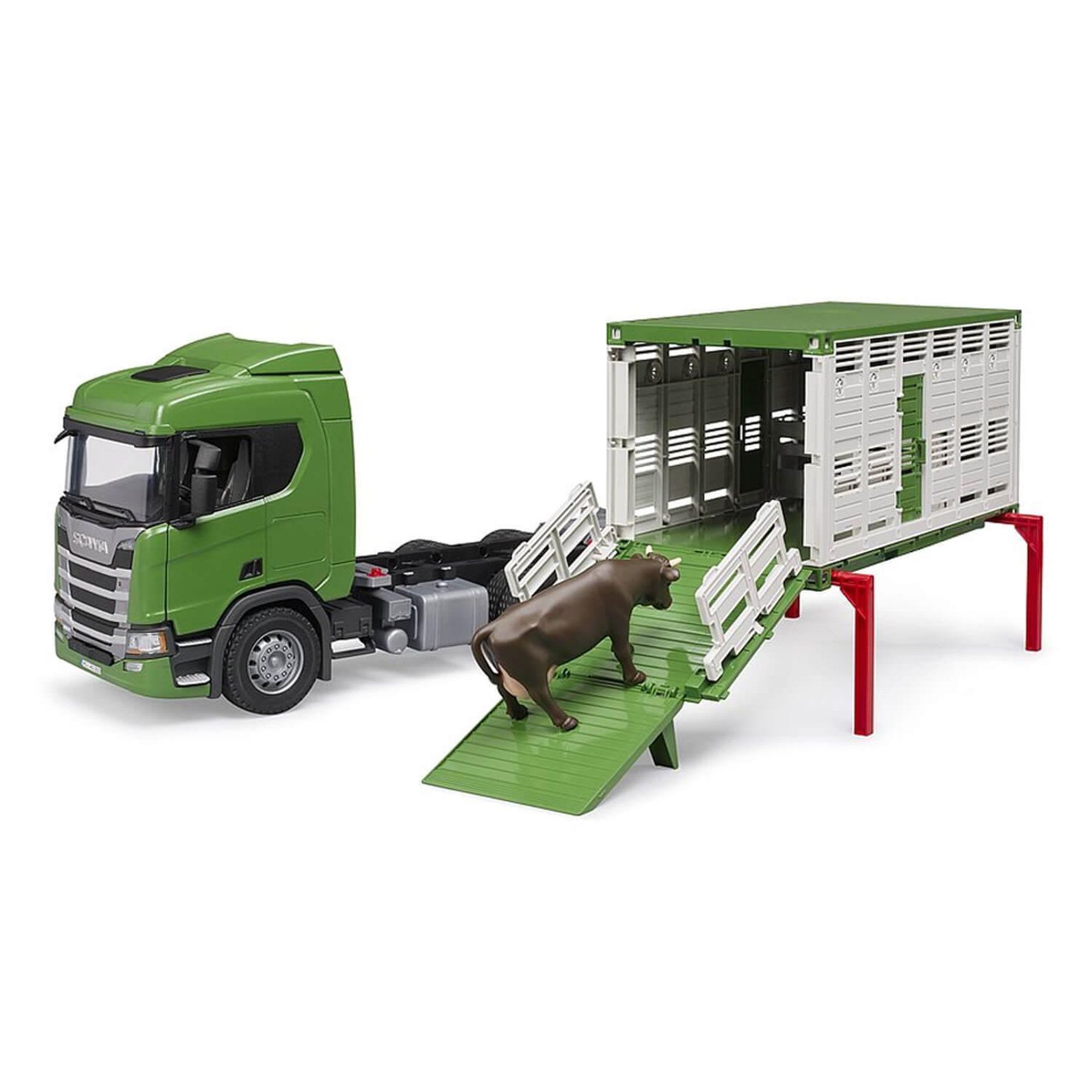 Voir la diapositive 4 : Bruder Camion de transport d'animaux Bruder Scania Super 560R vert