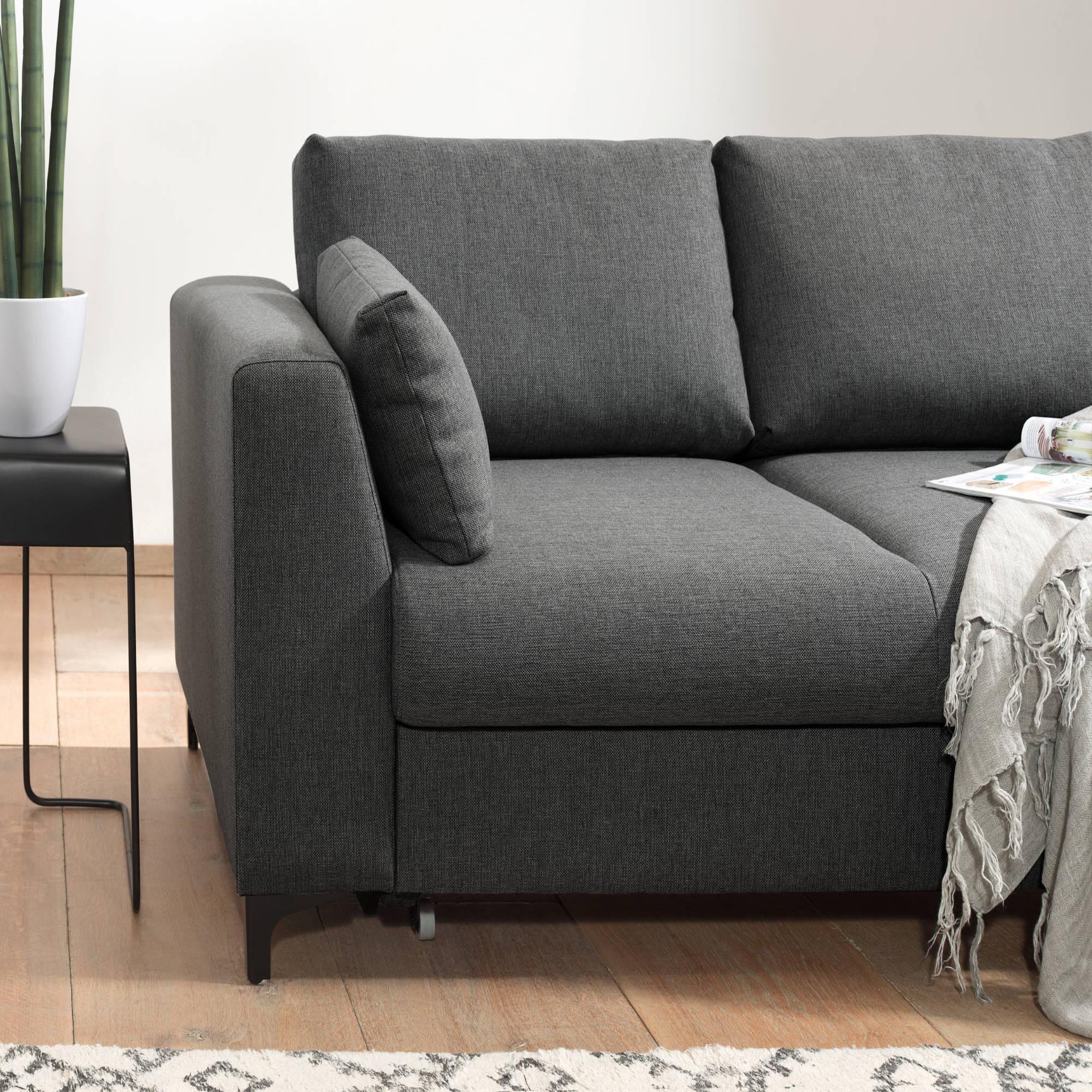 Voir la diapositive 5 : LISA DESIGN Tala - canapé d'angle droit - convertible avec coffre - 4 places - en tissu