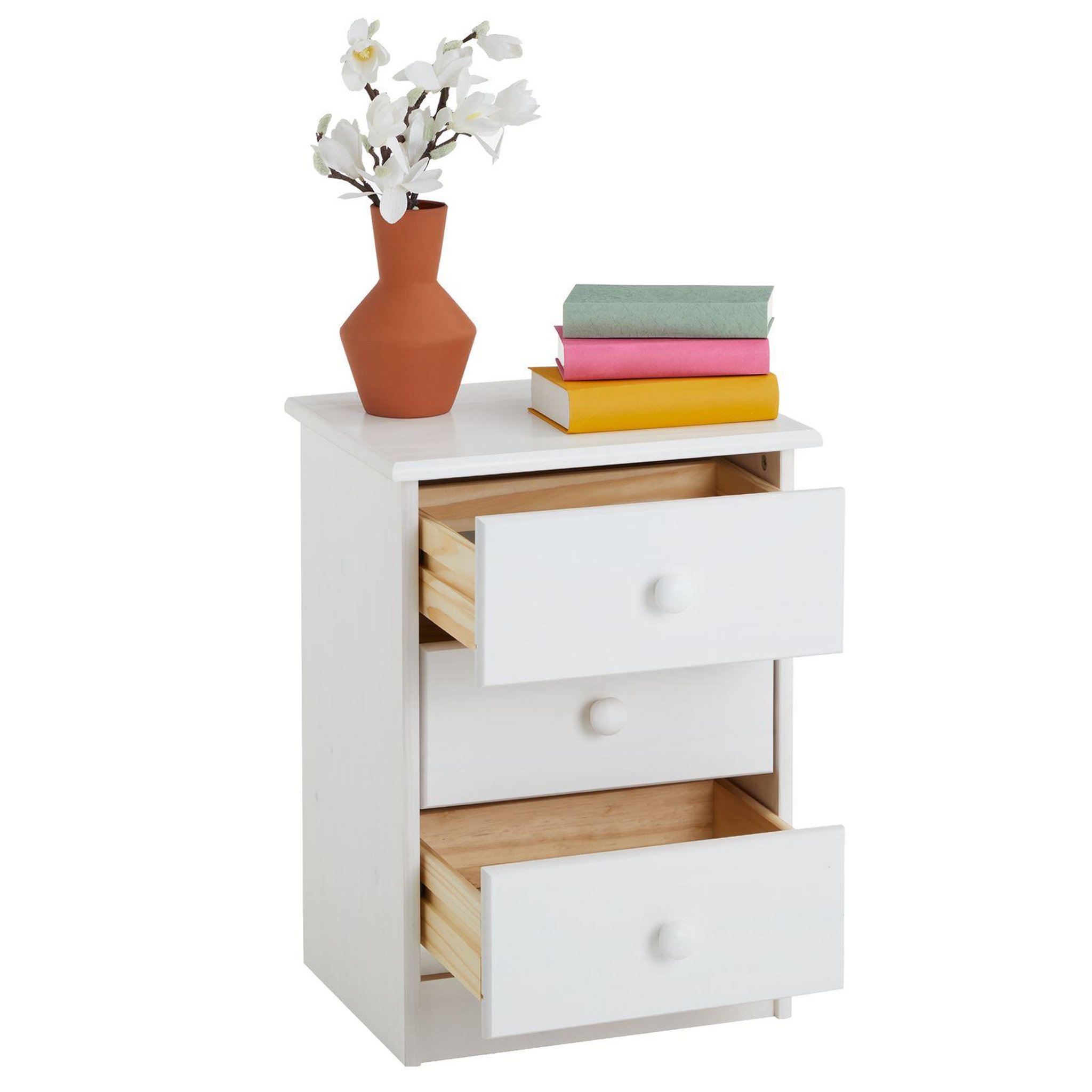 Voir la diapositive 4 : IDIMEX Table de chevet rondo en pin massif