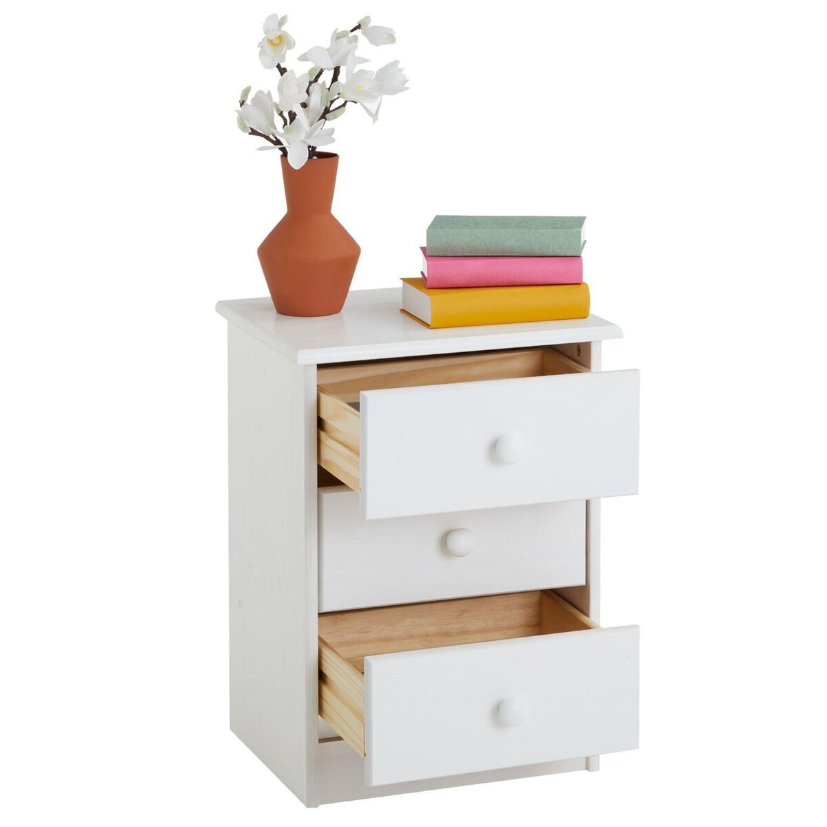 IDIMEX Table de chevet RONDO en pin massif