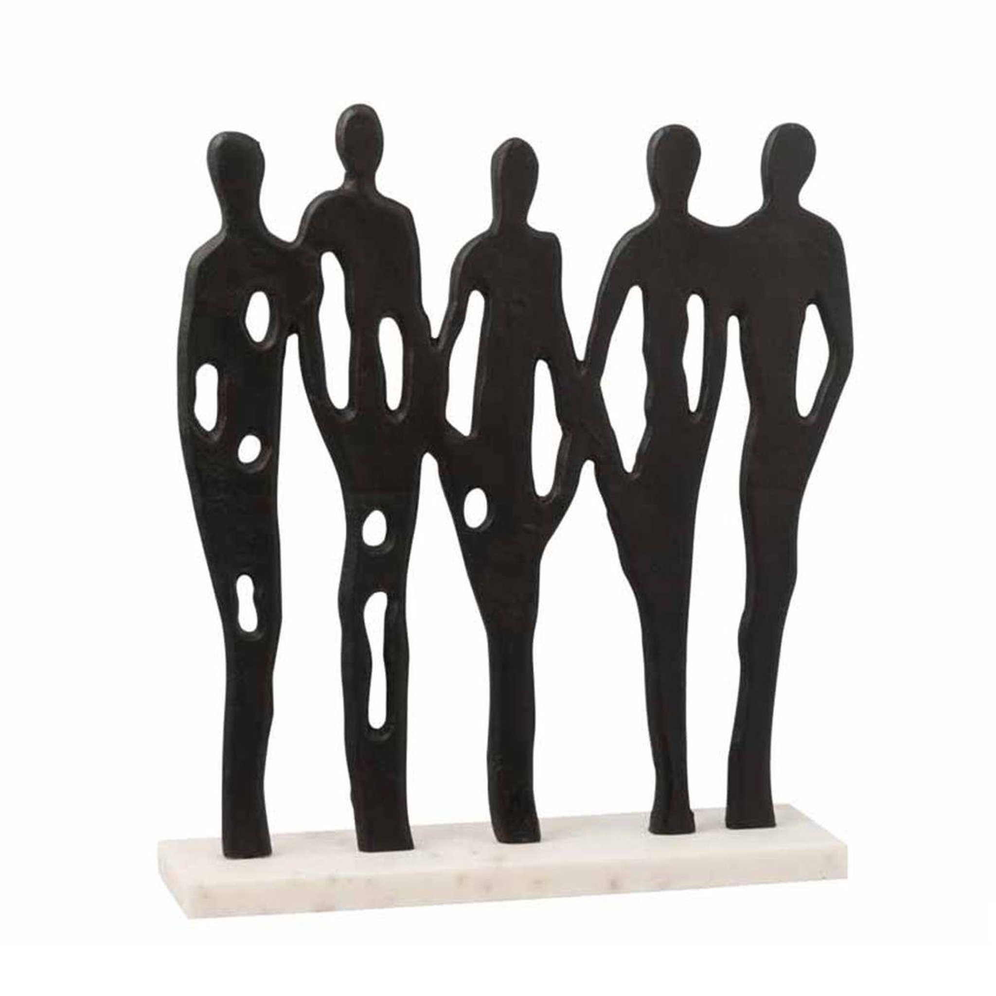 J-LINE Statue déco  5 personnes  41cm noir