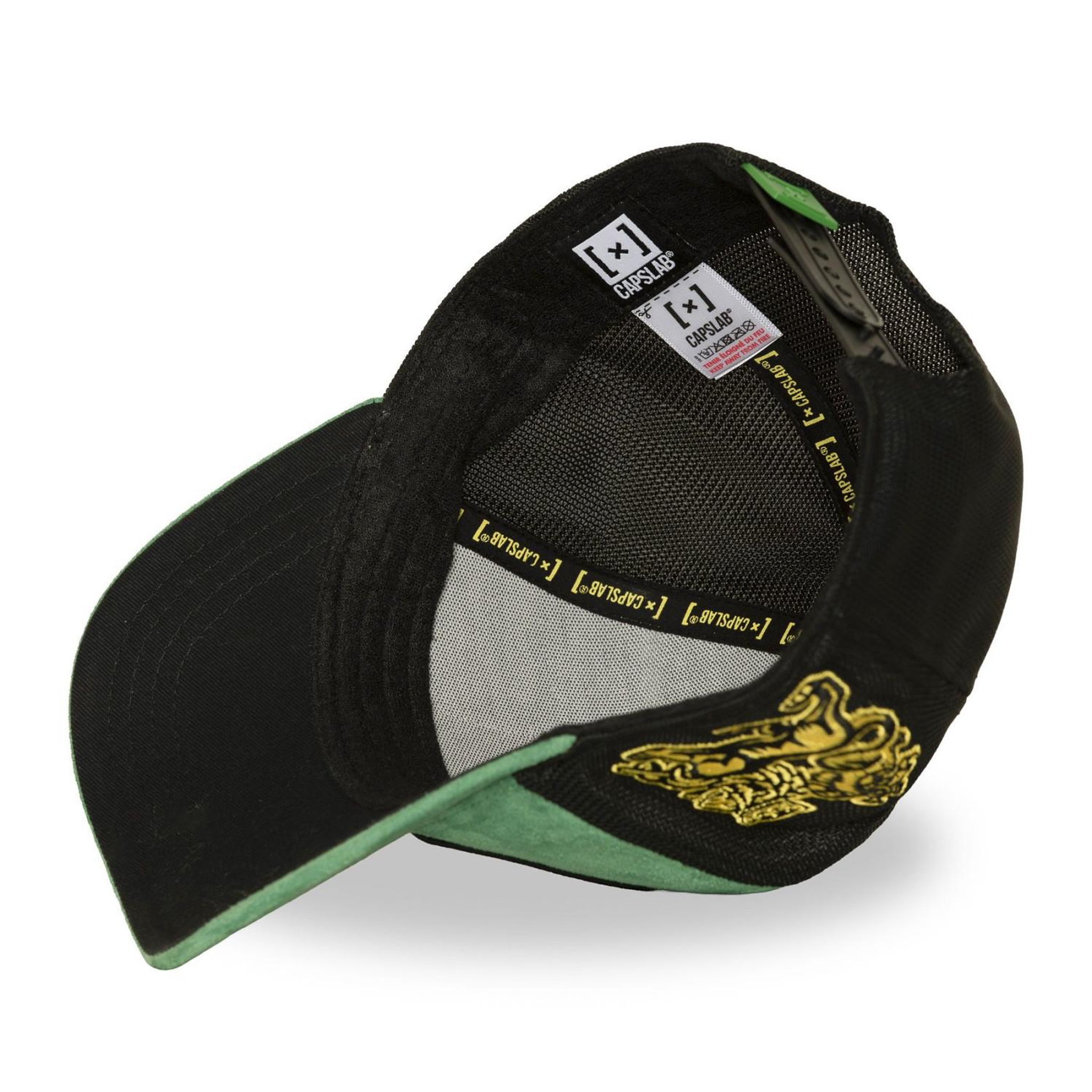 Voir la diapositive 5 : CAPSLAB Casquette trucker en suédine avec filet et patch reggae legend