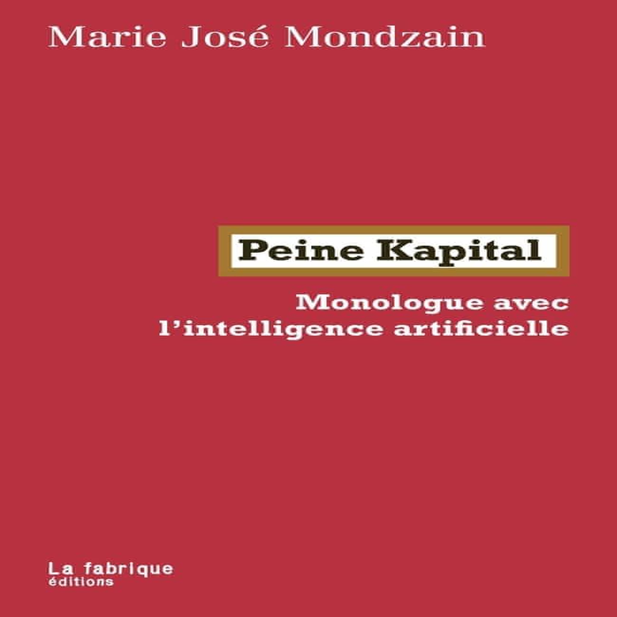 PEINE KAPITAL. MONOLOGUE AVEC L'INTELLIGENCE ARTIFICIELLE, Mondzain Marie-José