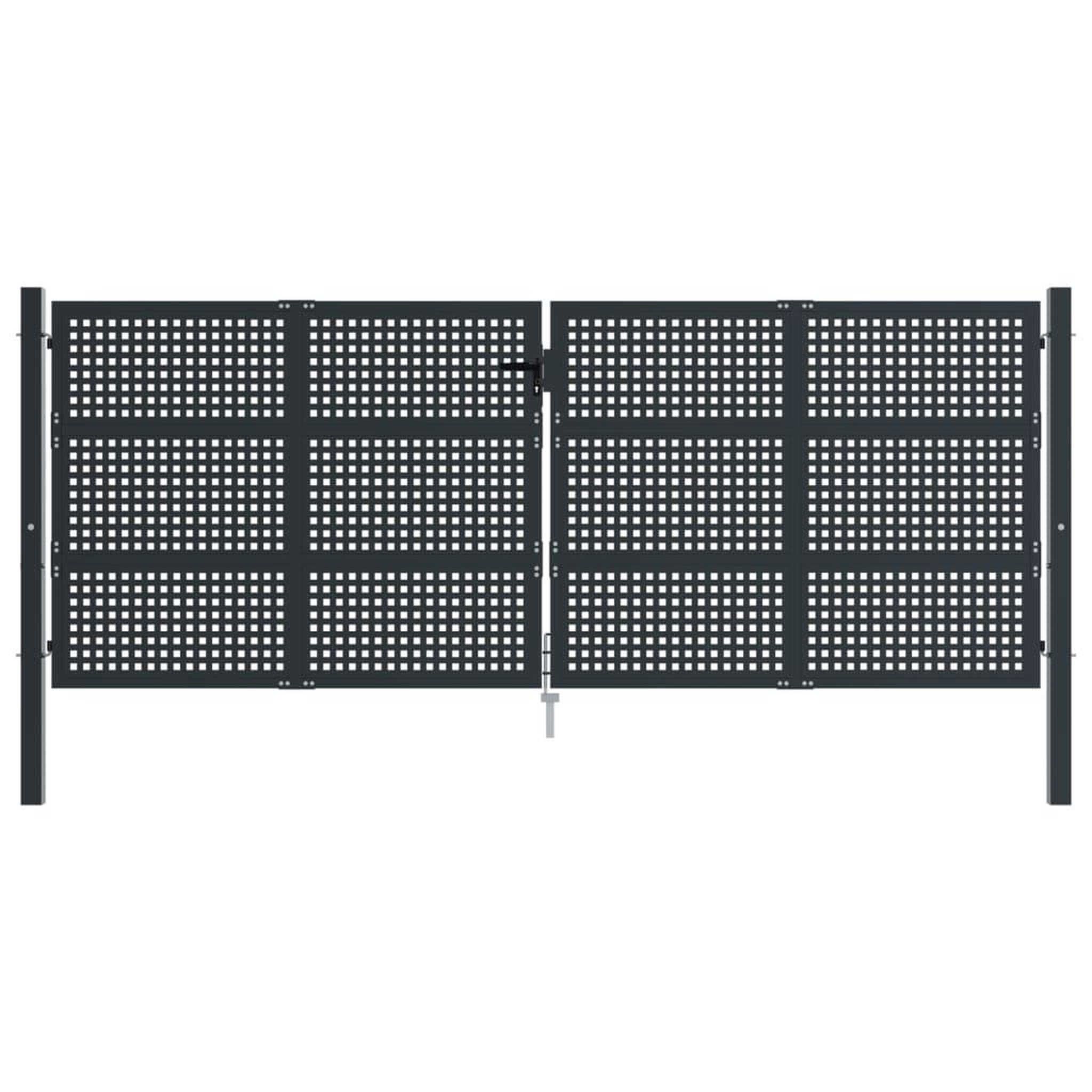 Voir la diapositive 3 : VIDAXL Portail de jardin anthracite 400x150 cm acier
