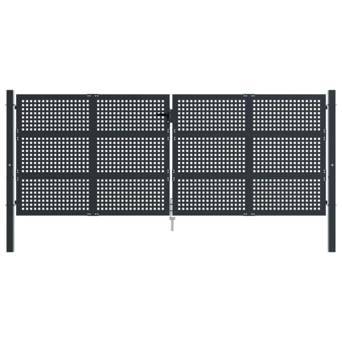 VIDAXL Portail de jardin anthracite 400x150 cm acier