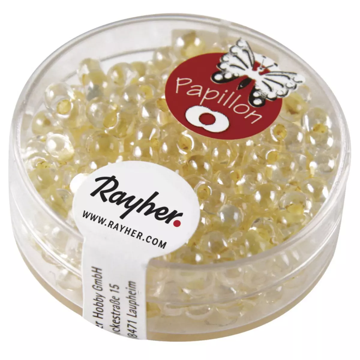Rayher Perle Rocaille Papillon Jaune lumineux 3,2 x 6,5 mm 18 g