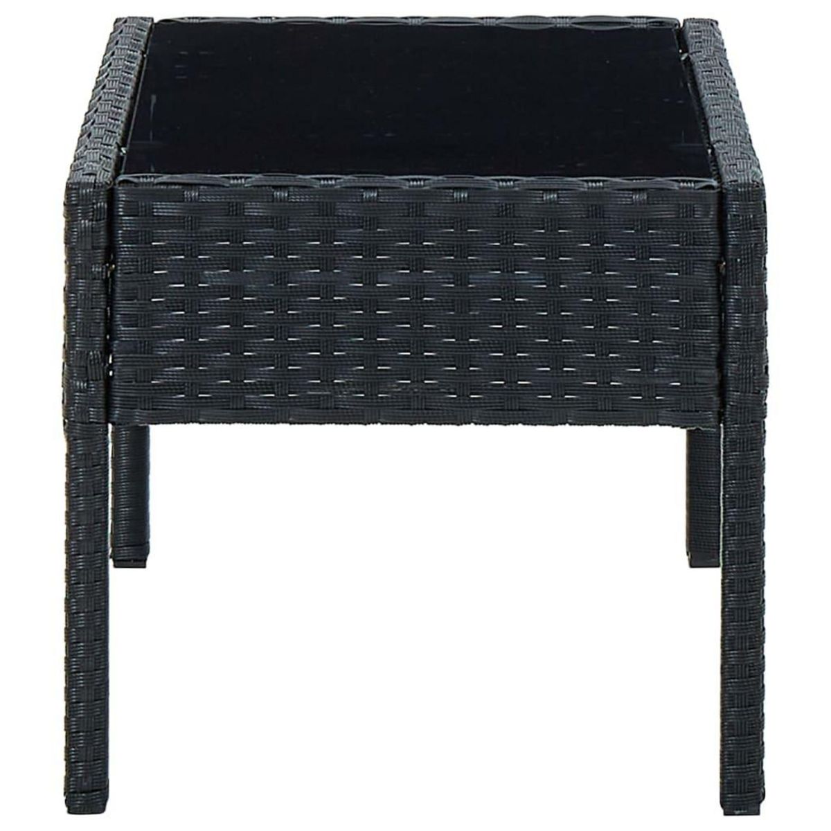 VIDAXL Table de jardin Noir 75x40x37 cm Resine tressee