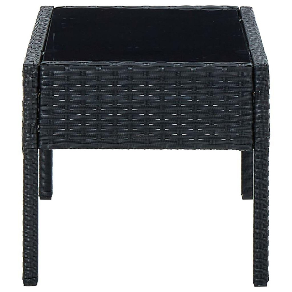 VIDAXL Table de jardin Noir 75x40x37 cm Resine tressee