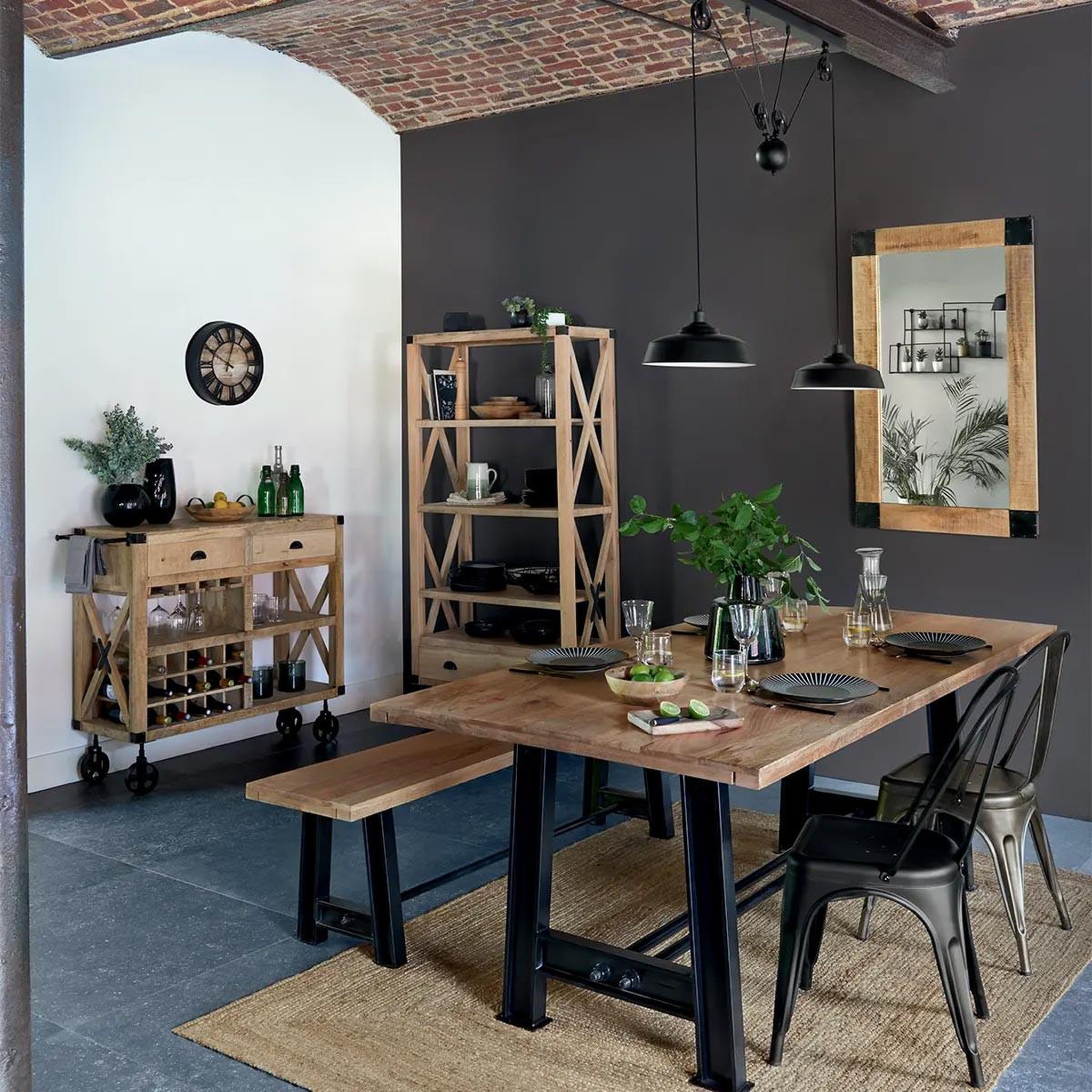 Voir la diapositive 5 : ATMOSPHERA Suspension 2 têtes  ezio  120cm noir