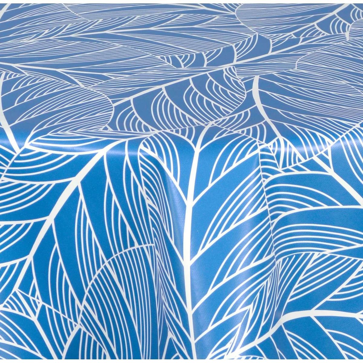 HABITABLE Nappe en toile cirée ronde Eloa - Diam. 135 cm - Bleu