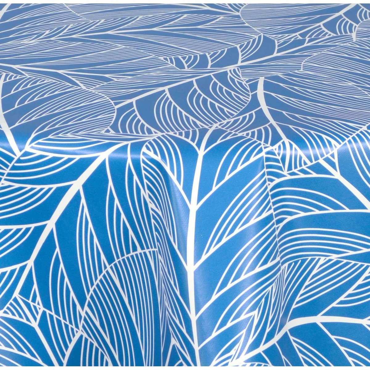 HABITABLE Nappe en toile cirée ronde Eloa - Diam. 135 cm - Bleu