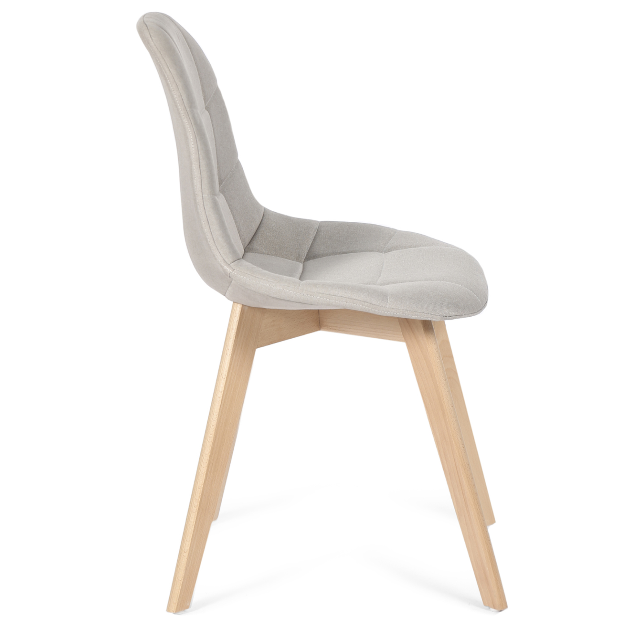 Voir la diapositive 3 : ID MARKET Lot de 4 chaises scandinaves gaby beige en tissu pour salle à manger