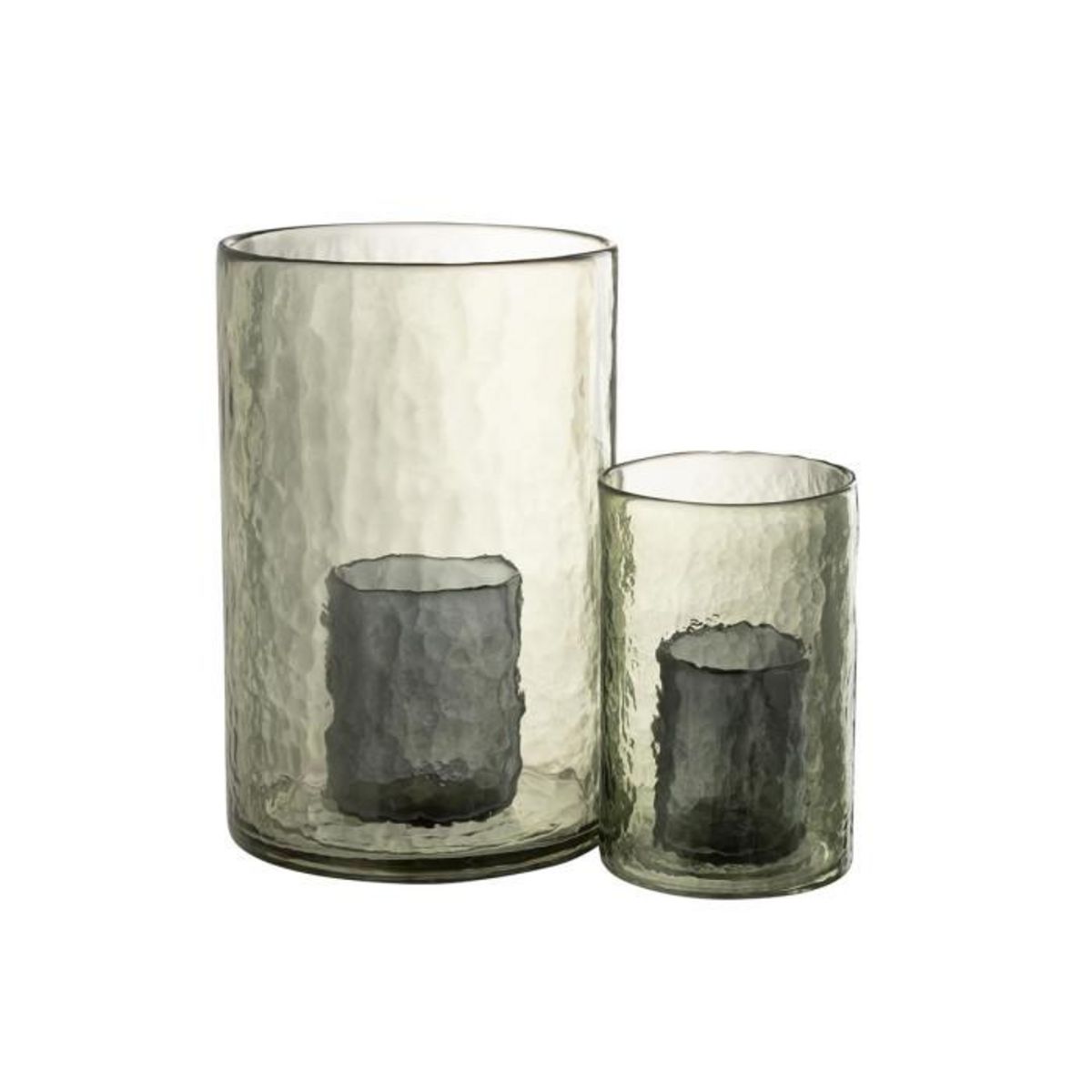 Paris Prix Photophore Double en Verre  Hurricane  20cm Vert