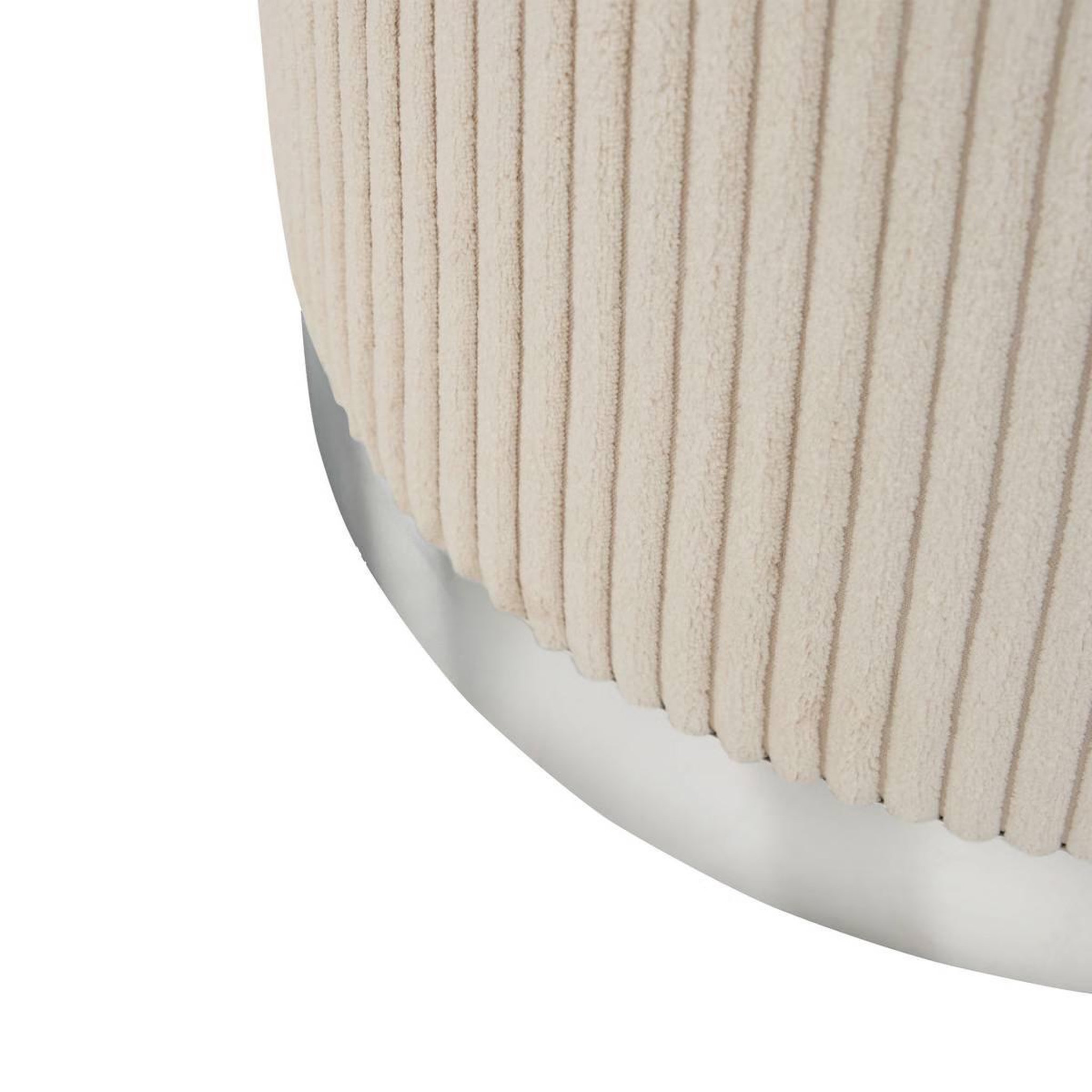 Voir la diapositive 2 : ATMOSPHERA Pouf en velours côtelé  sylia  38cm ivoire