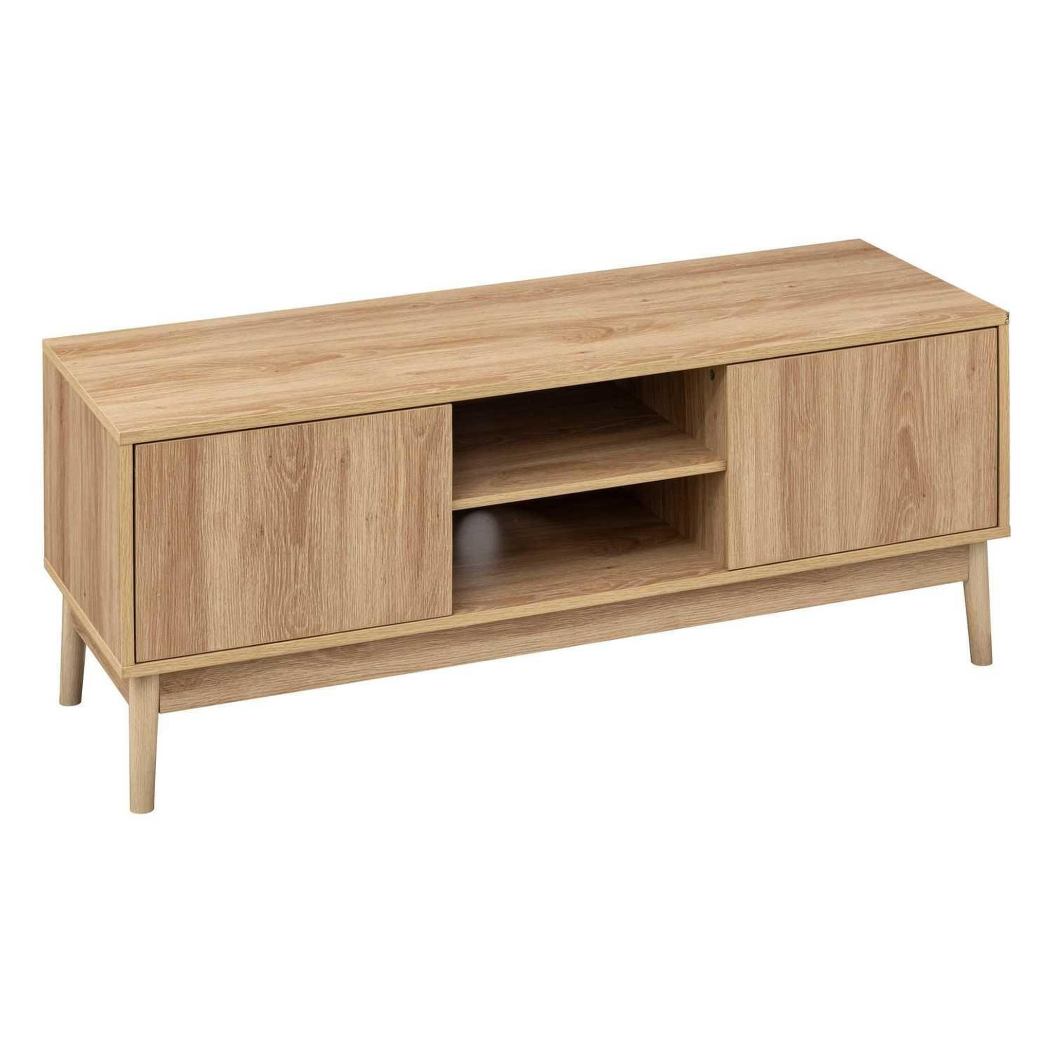 Voir la diapositive 1 : FIVE Meuble TV Liam 2 portes et 2 niches - Marron