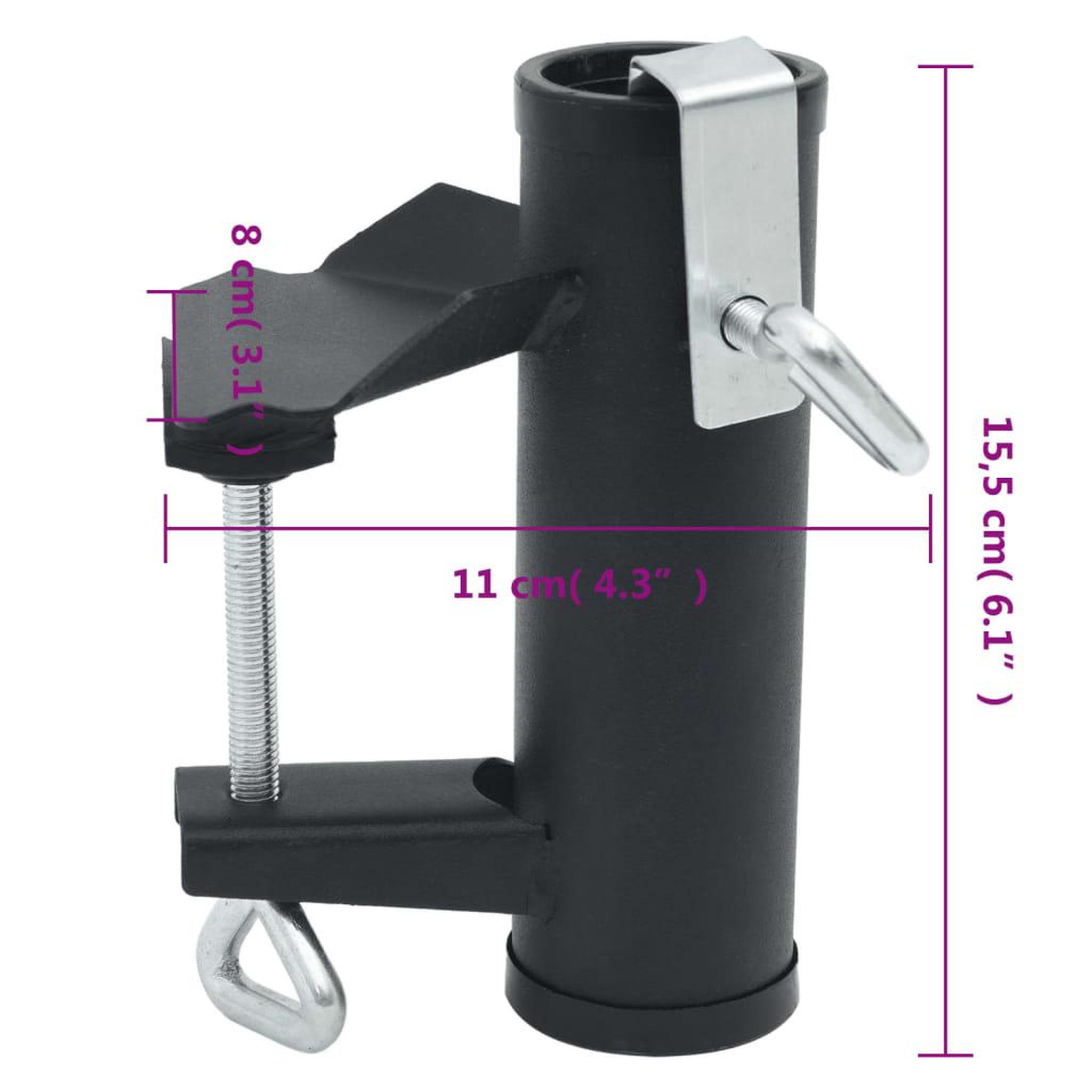 Voir la diapositive 6 : VIDAXL Pinces a parasol pour balcon 2 pcs 25-38 mm acier