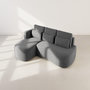 Voir la diapositive 6 : LISA DESIGN Mahina - canapé d'angle gauche 4 places convertible avec coffre en tissu texturé