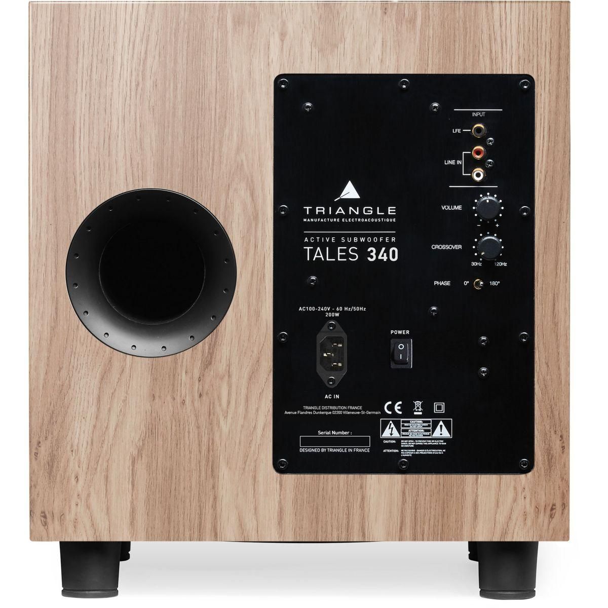 Triangle Caisson de basse TALES 340 Chene Clair