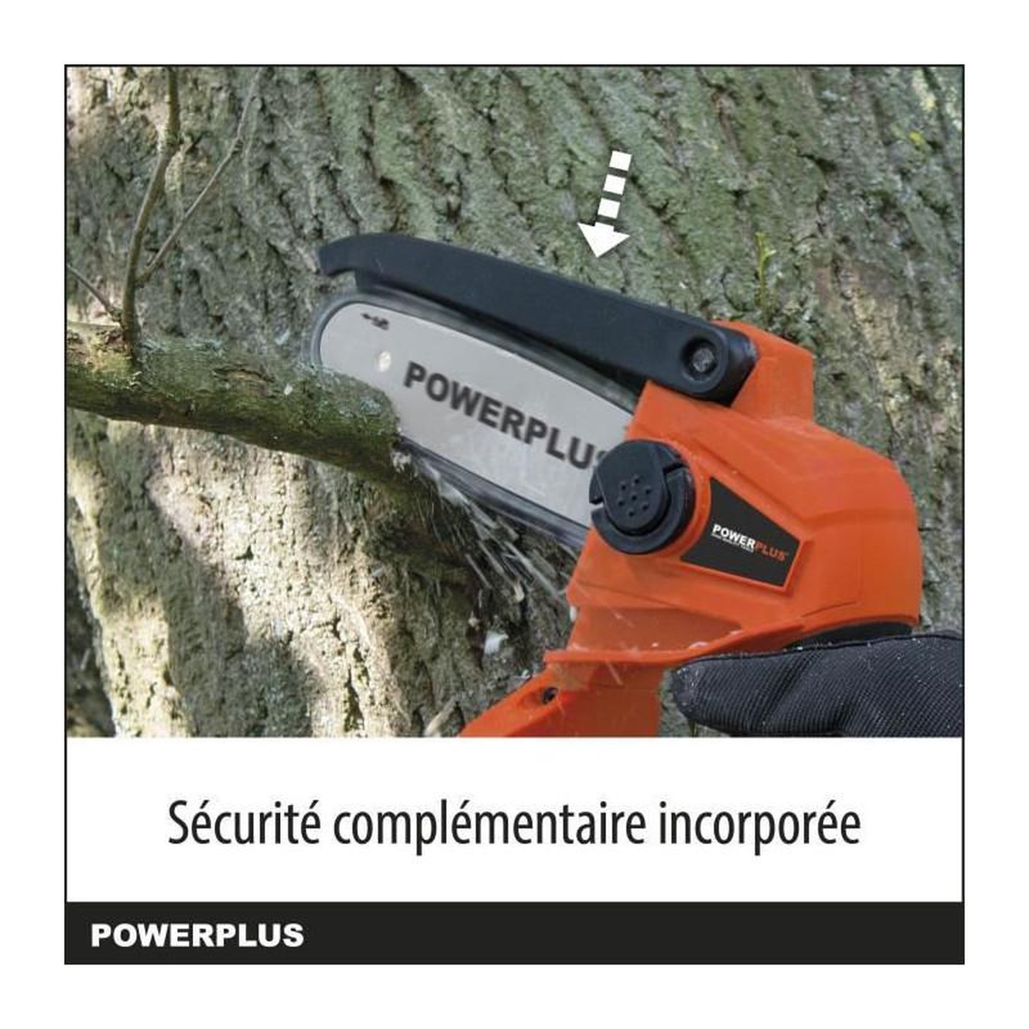 Voir la diapositive 6 : DUAL POWER Mini tronçonneuse a batterie 20V Dual Power POWDPG7572 - Guide de 100 mm a 14 Dents - Livré sans batterie ni chargeur