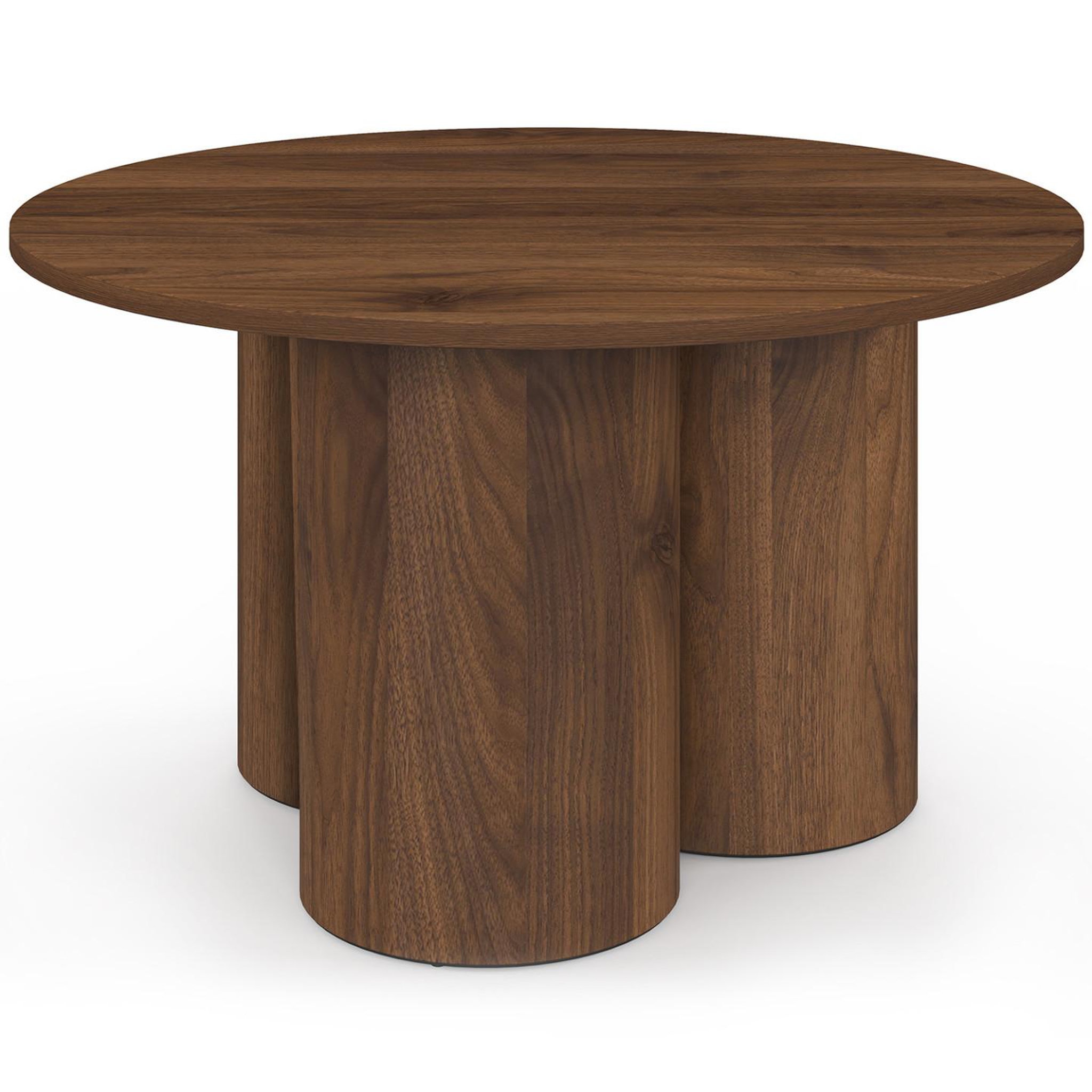 Voir la diapositive 3 : ID MARKET Table basse ronde eloise 70 cm bois effet noyer