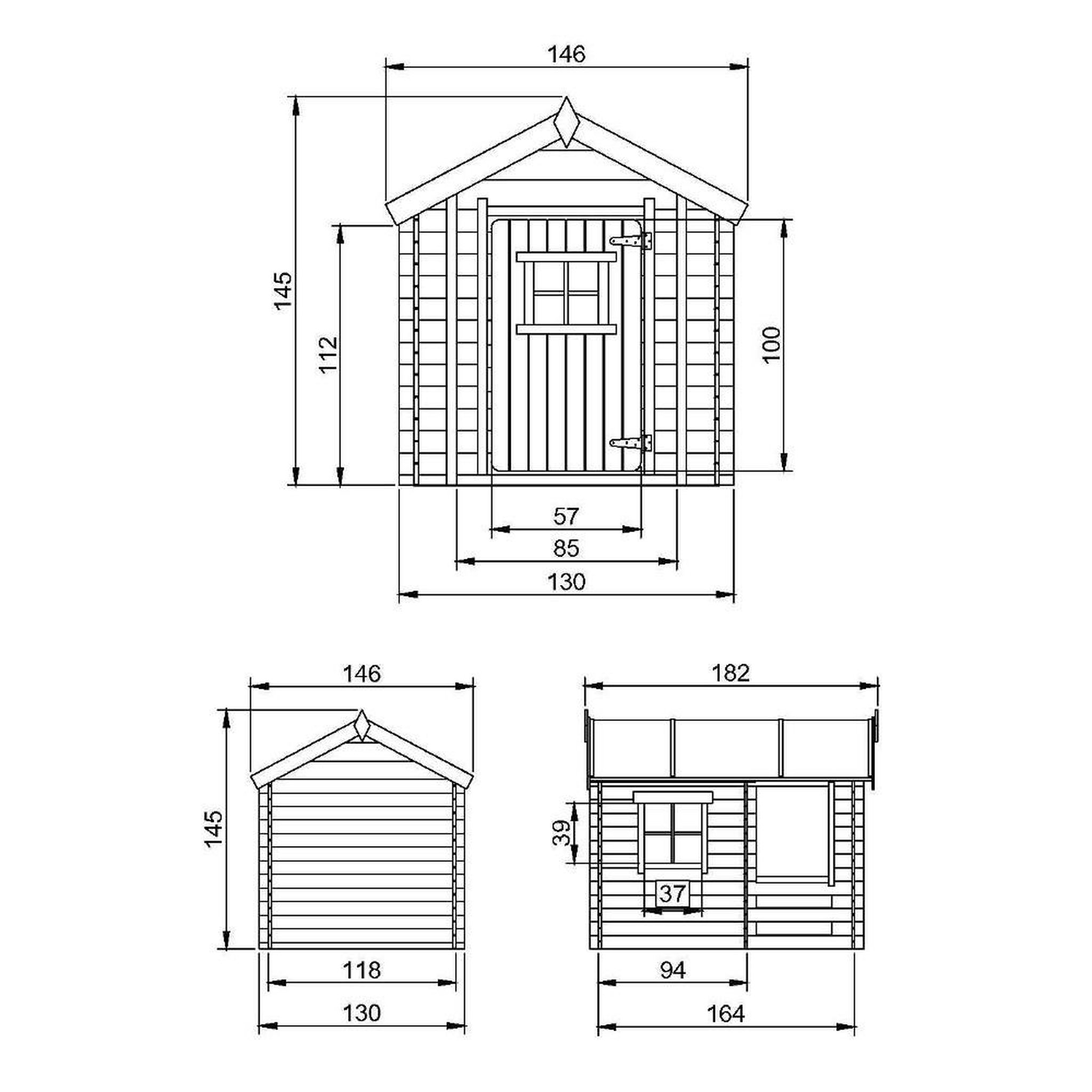 Voir la diapositive 5 : TIMBELA Maison en bois pour enfants - maison de jeux pour l'extérieur 182x146xh145cm/1.1m2 m501a