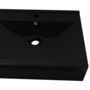 Voir la diapositive 5 : VIDAXL Vasque a poser en ceramique noir perçage pour la robinetterie 60x46cm