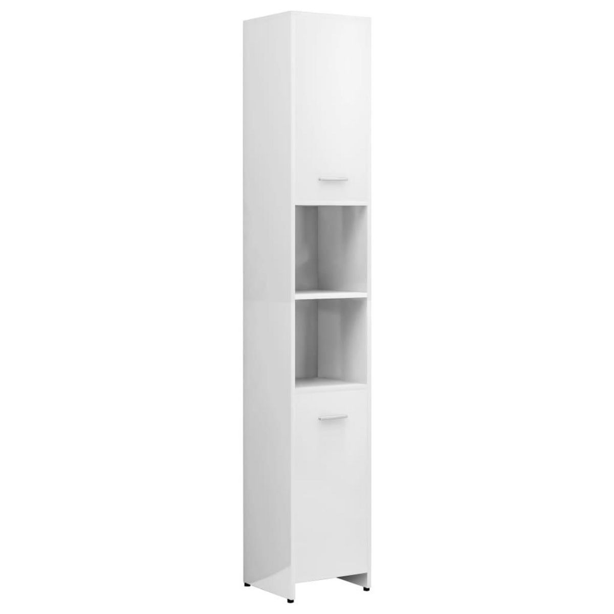 VIDAXL Armoire de salle de bain Blanc brillant Bois d'ingenierie