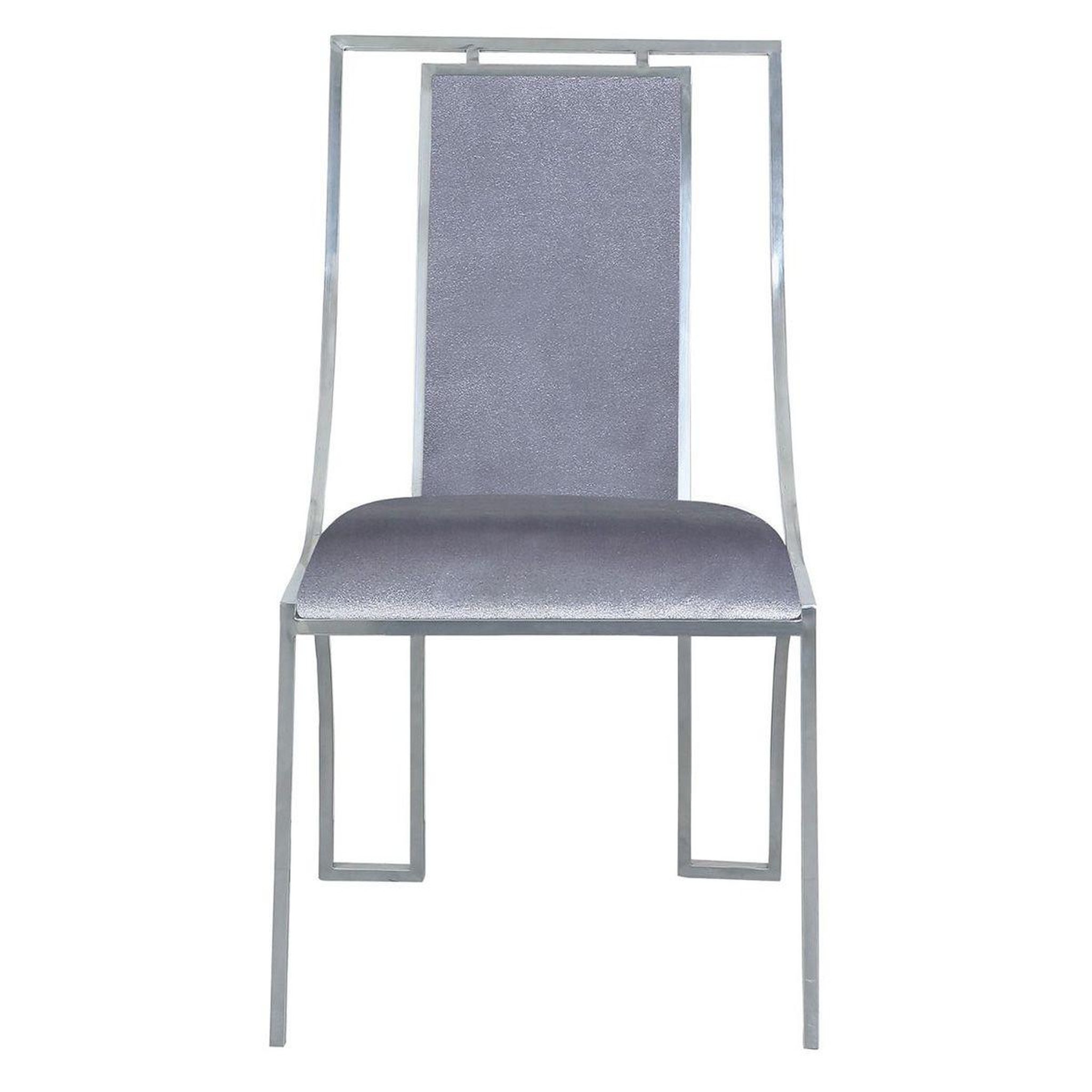 Voir la diapositive 2 : Paris Prix Lot de 2 Chaises en Velours  Lopin  90cm Argent