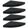 Voir la diapositive 2 : VIDAXL Etageres d'angle flottantes 4 pcs noir brillant 35x35x3,8cm MDF
