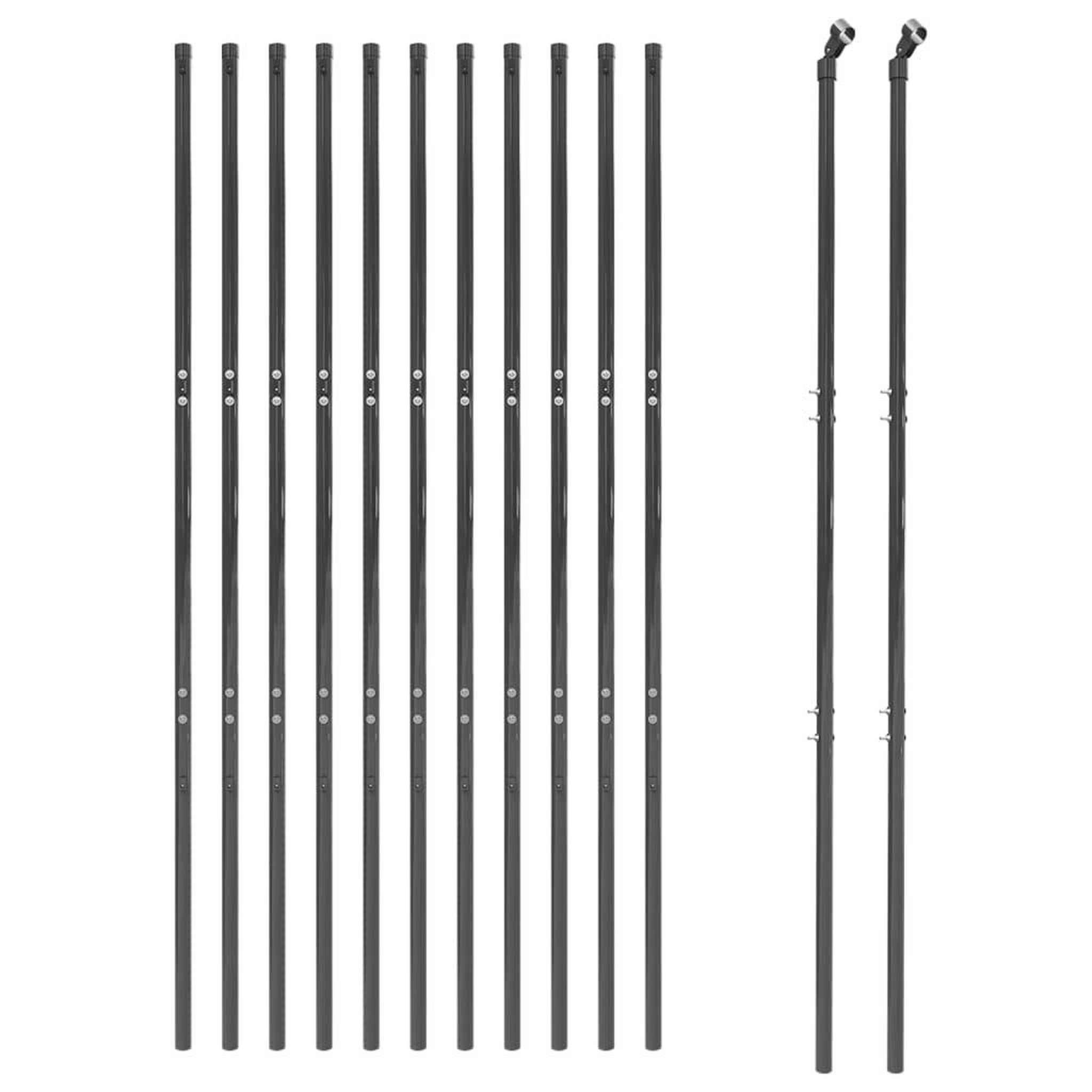Voir la diapositive 3 : VIDAXL Cloture en treillis metallique anthracite 1,4x25 m