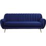 Voir la diapositive 3 : Habitat et Jardin Canapé fixe en velours  Evans  - 195 x 84 x 82 cm - 3 places - Bleu foncé