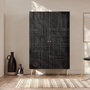 Voir la diapositive 2 : Rendez vous déco Armoire gravée en bois noir et métal doré-Chimane