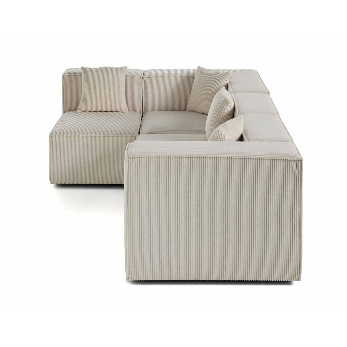 LISA DESIGN Arty - canapé modulable d'angle gauche 4 places - en velours côtelé