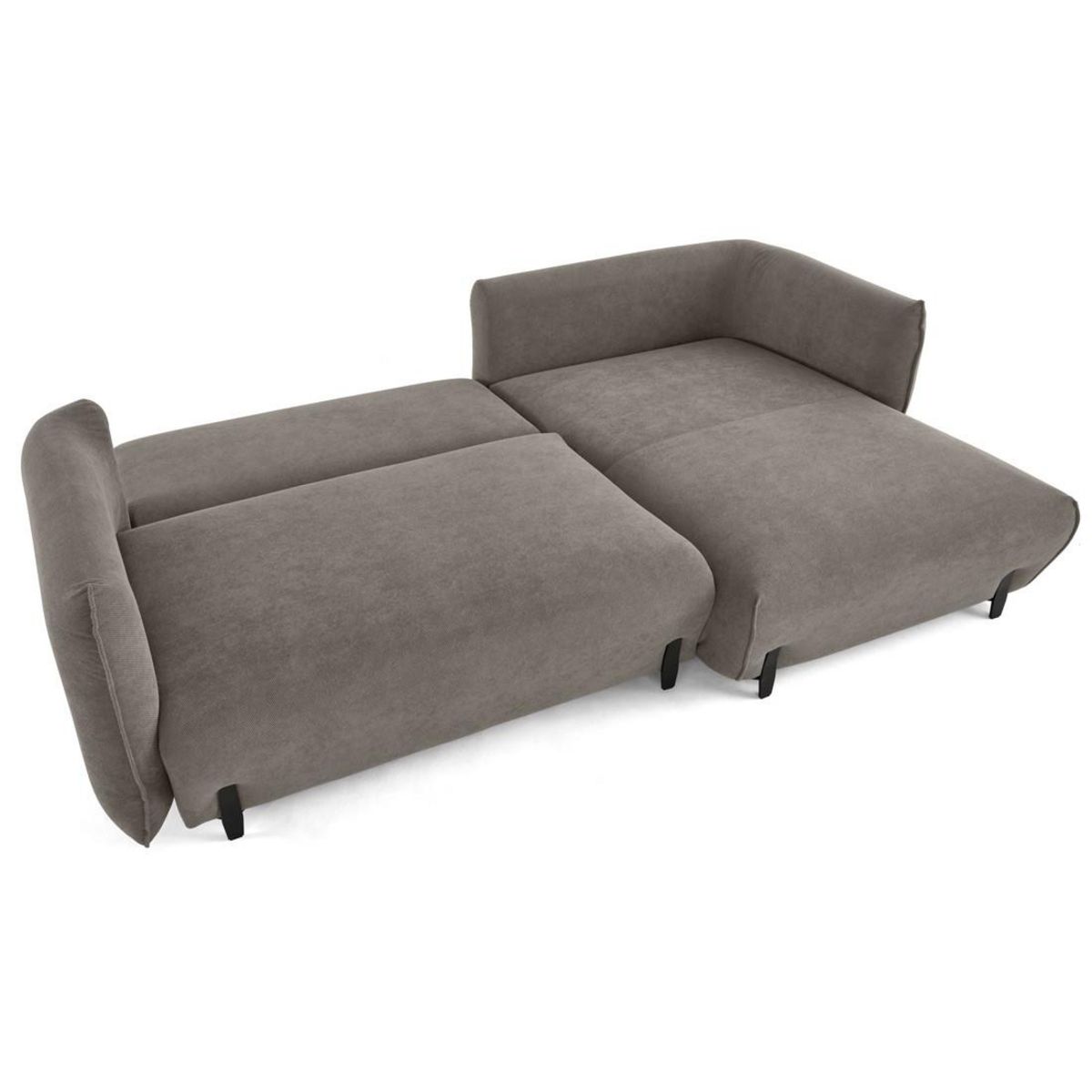 LISA DESIGN Gianni - canapé d'angle droit 4 places convertible avec coffre en tissu