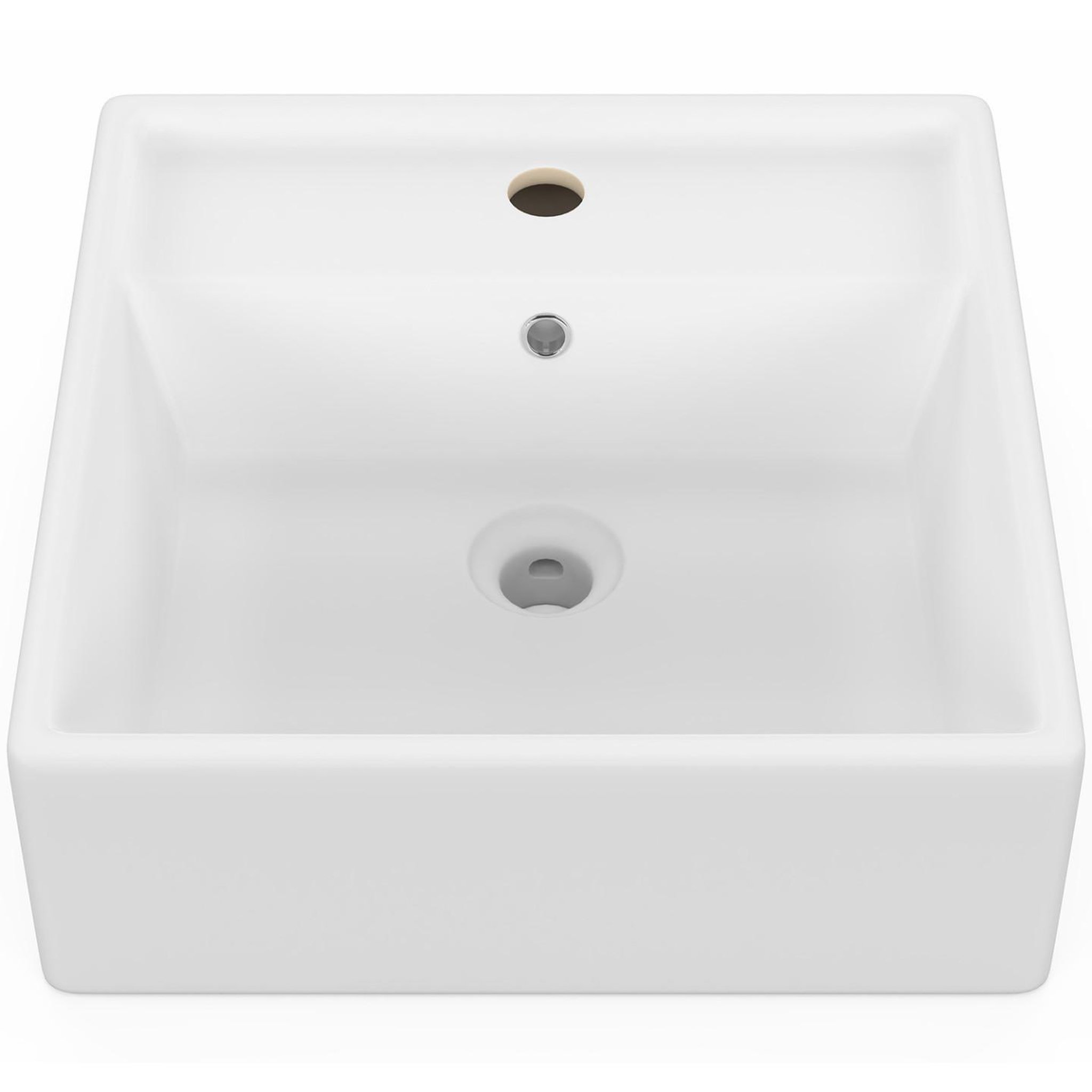 Voir la diapositive 3 : ID MARKET Vasque à poser carrée en céramique blanche l. 41 x l. 41 x h. 15,5 cm