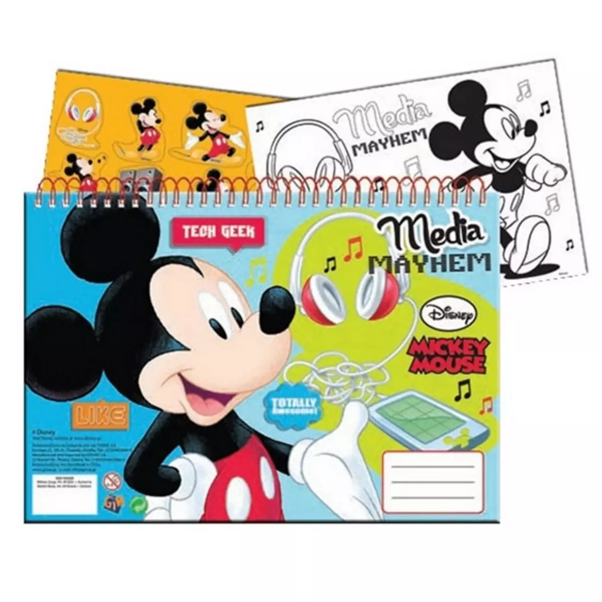 DISNEY Cahier de dessin, livre de coloriage A4 + Stickers Mickey