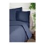 Voir la diapositive 2 : GENERIQUE Parure de lit - 1 housse de couette 220 x 240 cm + 2 taies d'oreiller 60 x 60 cm - 100% coton renforcé - Bleu