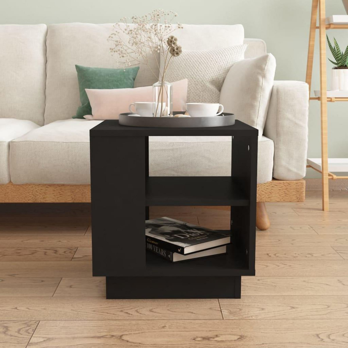 VIDAXL Table basse Noir 40x40x43 cm Bois d'ingenierie