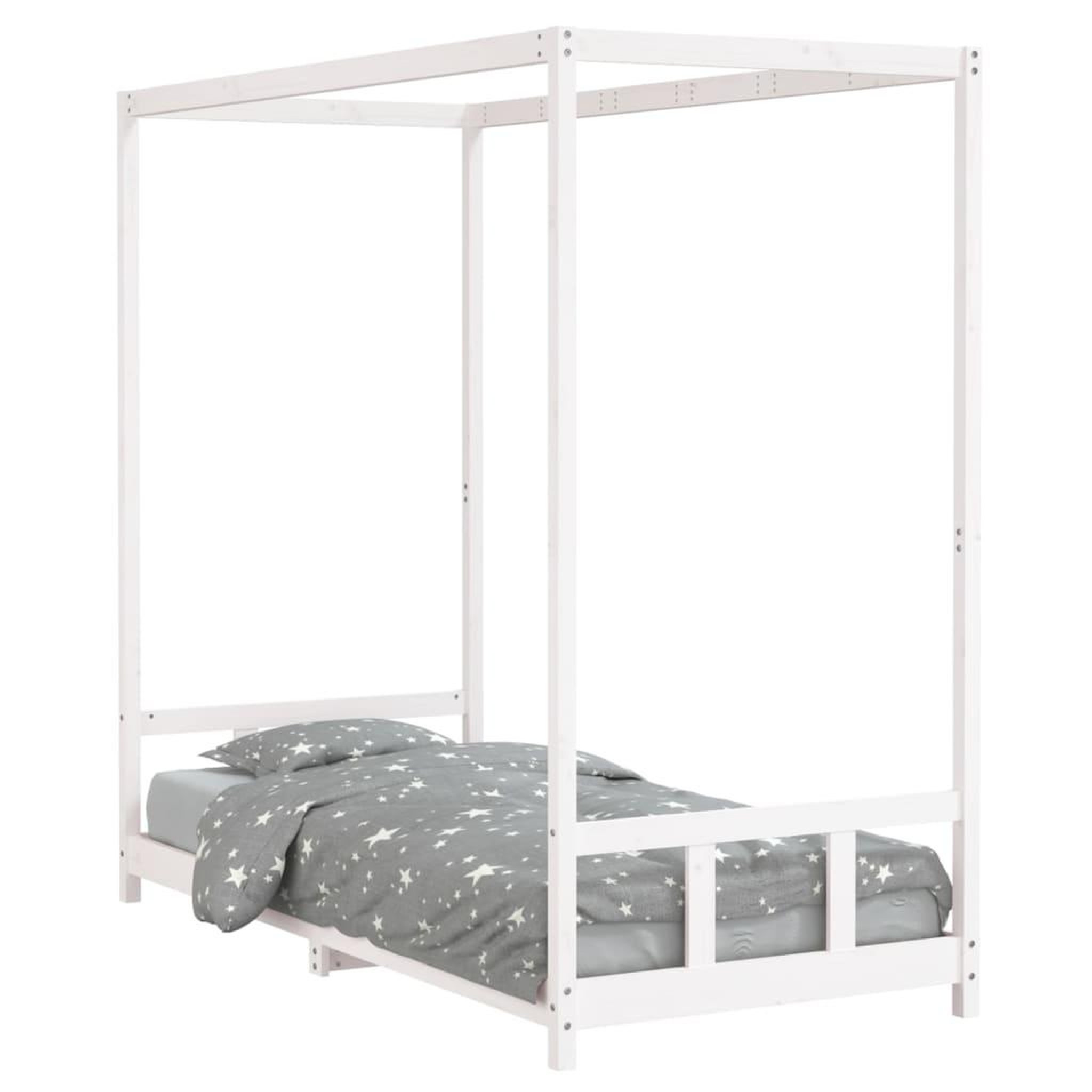 Voir la diapositive 2 : VIDAXL Cadre de lit pour enfants blanc 90x200 cm bois de pin massif