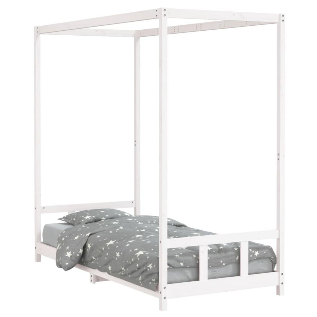 VIDAXL Cadre de lit pour enfants blanc 90x200 cm bois de pin massif