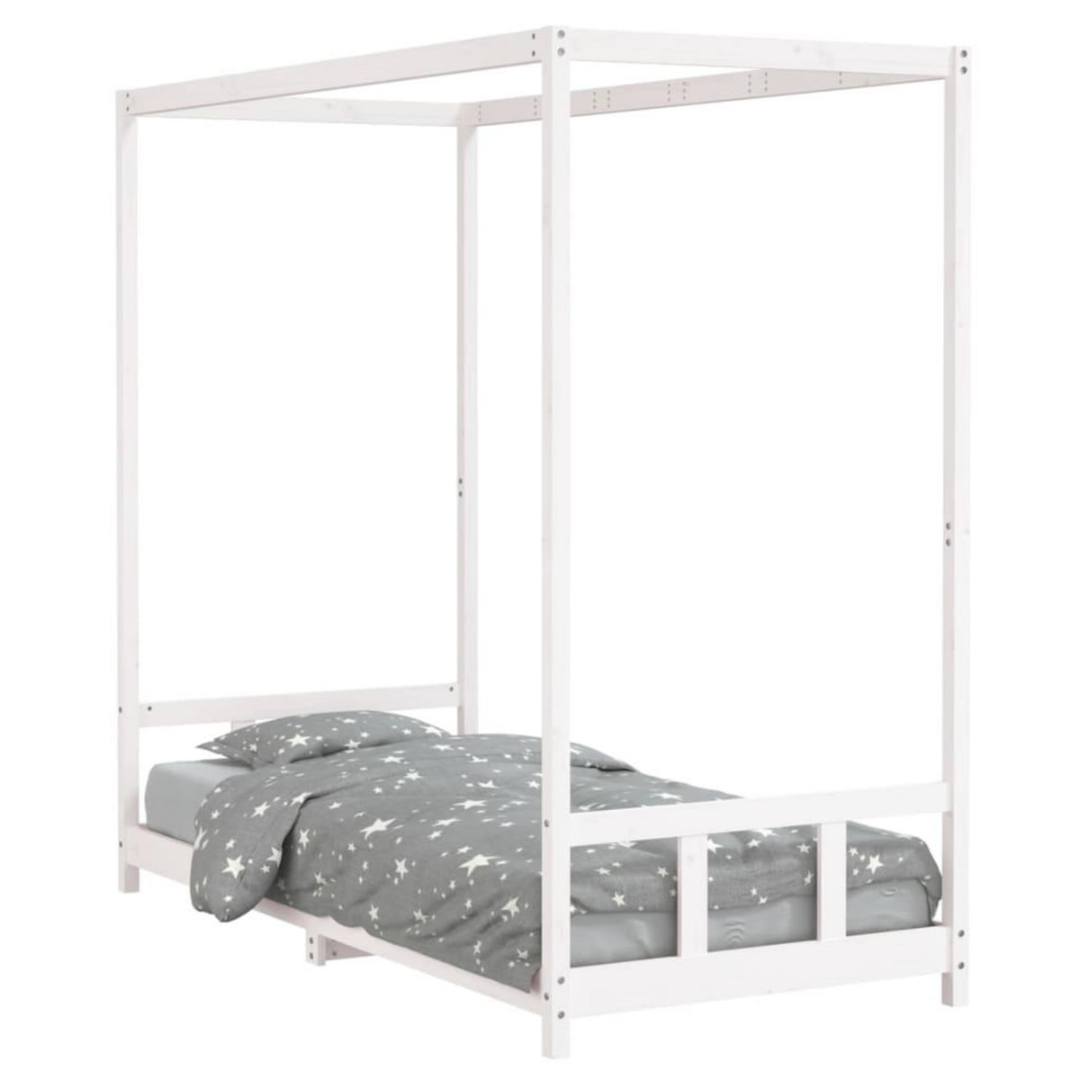 VIDAXL Cadre de lit pour enfants blanc 90x200 cm bois de pin massif