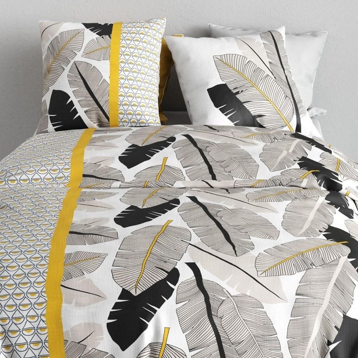 ATELIER DU COTON Housse de couette 240x220 + 2 taies en coton 57 fils