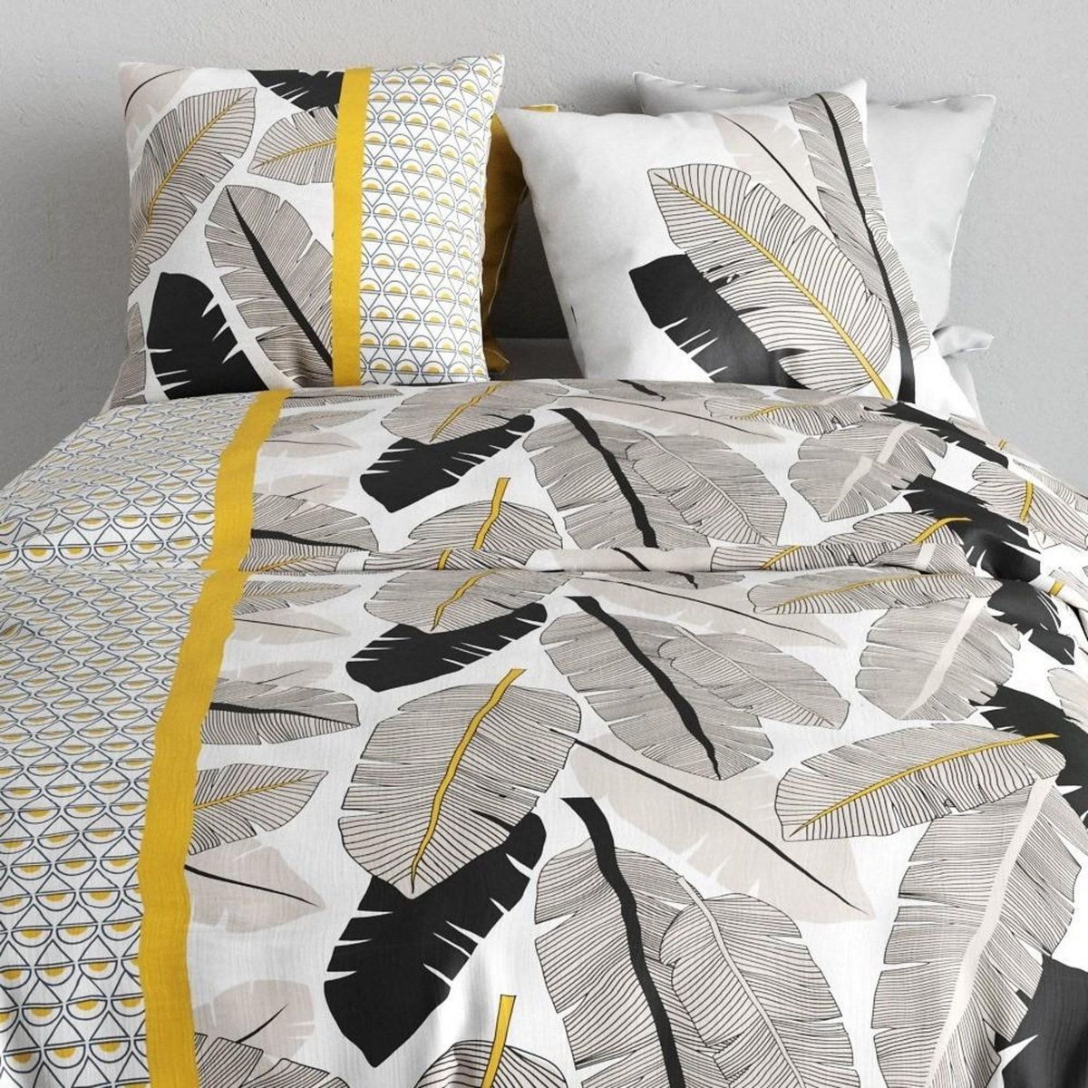 ATELIER DU COTON Housse de couette 240x220 + 2 taies en coton 57 fils