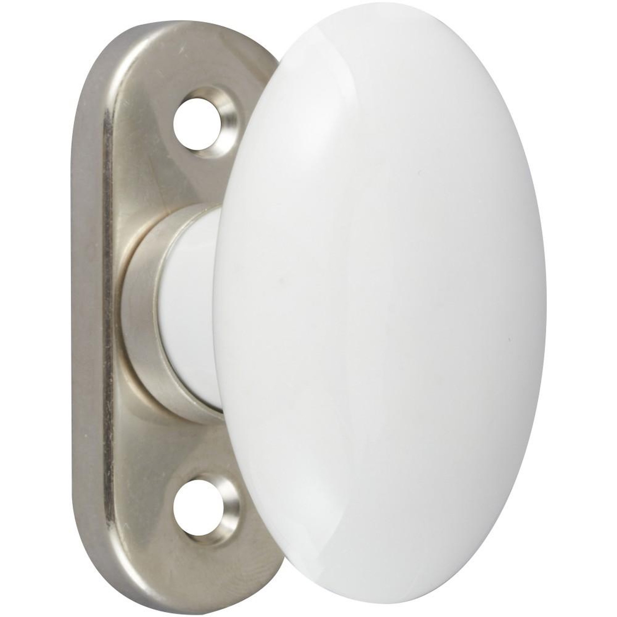 CENTRALE BRICO Crémone Uni, porcelaine de limoges nickelé mat blanc