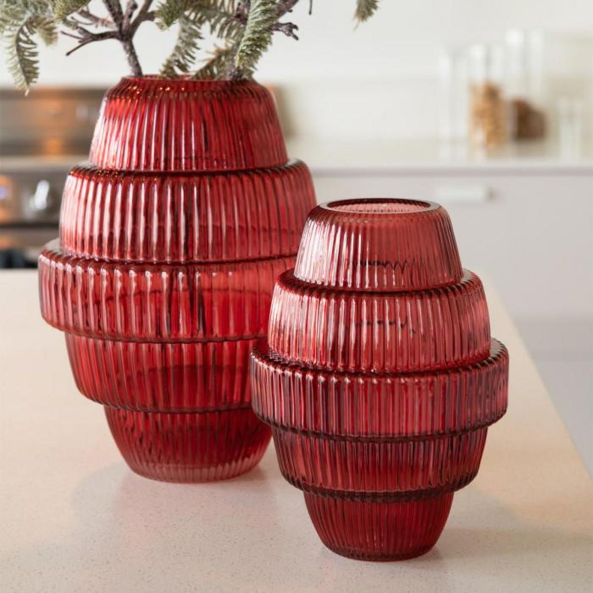 Paris Prix Vase Design en Verre  Max  23cm Rouge