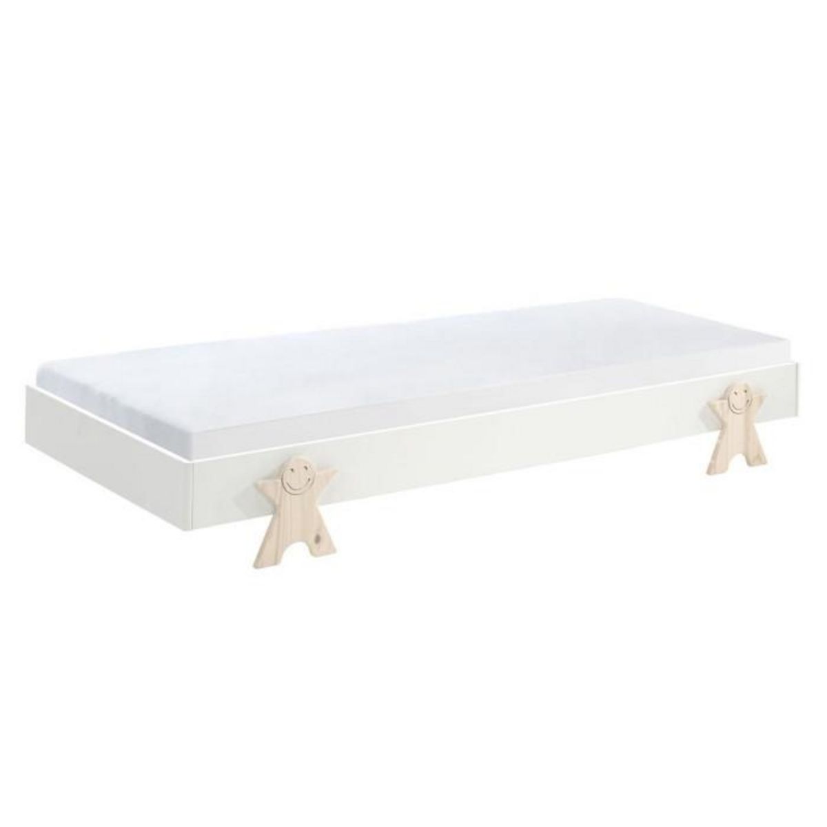 Paris Prix Lit Enfant en Bois  Modulo Smiley III  90x200cm Blanc